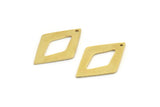 Brass Diamond Charm, 8 Raw Brass Diamond Charms With 1 Hole (29x19x1mm) A3951
