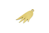 Brass Tulip Charm, 24 Raw Brass Tulip Charms With 1 Loop, Pendant Charms (20x10x0.60mm) A3589