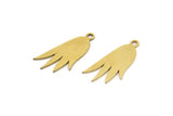 Brass Tulip Charm, 24 Raw Brass Tulip Charms With 1 Loop, Pendant Charms (20x10x0.60mm) A3589