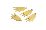 Brass Tulip Charm, 24 Raw Brass Tulip Charms With 1 Loop, Pendant Charms (20x10x0.60mm) A3589