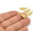 Brass Tulip Charm, 24 Raw Brass Tulip Charms With 1 Loop, Pendant Charms (20x10x0.60mm) A3589