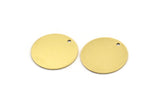 Brass Stamping Tag, 8 Raw Brass Round Charms With 1 Hole (19x0.60mm) A3572