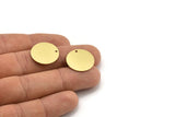 Brass Stamping Tag, 8 Raw Brass Round Charms With 1 Hole (19x0.60mm) A3572