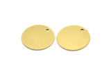 Brass Stamping Tag, 10 Raw Brass Round Charms With 1 Hole (16x0.60mm) A3573