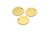 Brass Stamping Tag, 24 Raw Brass Round Charms With 1 Hole (12x0.60mm) A3569