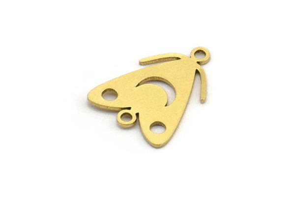 Brass Bug Charm, 24 Raw Brass Fly Shaped Charms With 2 Loops, Insect Jewellery, Connector Findings (17x13x0.60mm) A3626