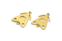 Brass Bug Charm, 24 Raw Brass Fly Shaped Charms With 2 Loops, Insect Jewellery, Connector Findings (17x13x0.60mm) A3626