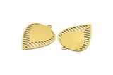 Brass Leaf Charm, 8 Raw Brass Leaf Charms With 1 Loop, Charm Pendants (27x21x0.60mm) A3529