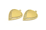 Brass Leaf Charm, 8 Raw Brass Leaf Charms With 1 Loop, Charm Pendants (27x21x0.60mm) A3529