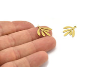 Brass Leaf Charm, 24 Raw Brass Leaf Charms With 1 Loop, Charm Pendants (18x17x0.60mm) A3578
