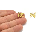 Brass Leaf Charm, 24 Raw Brass Leaf Charms With 1 Loop, Charm Pendants (18x17x0.60mm) A3578