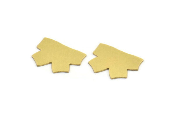Brass Bow Tie Blank, 12 Raw Brass Bow Tie Shaped Blanks, Stamping Blanks (13x18x0.60mm) A3537