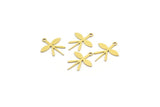 Brass Flower Charm, 50 Raw Brass Flower Charms With 1 Loop, Brass Connectors (18x15x0.60mm) A3649