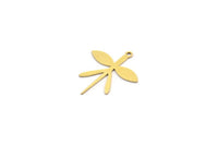 Brass Flower Charm, 24 Raw Brass Flower Charms With 1 Loop, Brass Connectors (24x21x0.60mm) A3650