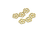 Brass Flower Charm, 24 Raw Brass Flower Shape Charms, Charm Pendants (28x13x0.60mm) A3519