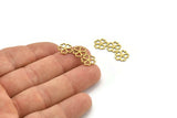 Brass Flower Charm, 24 Raw Brass Flower Shape Charms, Charm Pendants (28x13x0.60mm) A3519