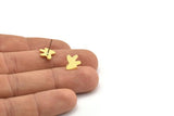 Earring Studs, 10 Raw Brass - Irregular Shaped Stud Earrings - Brass Earrings - Earrings (9x10x1mm) A3683