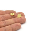 Earring Studs, 10 Raw Brass - Irregular Shaped Stud Earrings - Brass Earrings - Earrings (8x11x1mm) A3693
