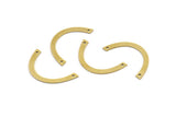 Brass Geometric Charm, 24 Raw Brass Semi Circle Charms With 2 Holes, Connectors (27x2.5x0.60mm) A3710