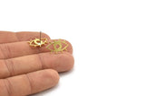 Brass Eye Earring, 10 Raw Brass Eye Shaped Stud Earrings (12x19x1mm) A3726