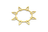 Brass Flower Charm, 12 Raw Brass Flower Charms, Charm Pendants (33x31x0.60mm) A3957