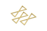 Brass Geometric Charm, 16 Raw Brass Geometric Shape Charms (29x14x1mm) A3777