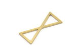 Brass Geometric Charm, 16 Raw Brass Geometric Shape Charms (29x14x1mm) A3777