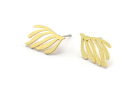 Earring Studs, 10 Raw Brass - Irregular Shaped Stud Earrings - Brass Earrings - Earrings (18x10x1mm) A3751