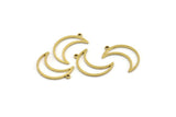 Brass Moon Charm, 48 Raw Brass Crescent Moon Charms With 1 Loop (20x6x1mm) A3770