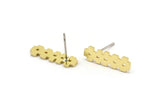 Earring Studs, 10 Raw Brass - Ethnic Motif Shaped Stud Earrings - Brass Earrings - Earrings (18x5x1mm) A3759