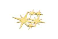Brass Star Charm, 10 Raw Brass Star Shaped Charms, Charm Pendants, Connectors (25x32x0.60mm) A4023