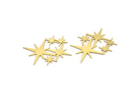 Brass Star Charm, 10 Raw Brass Star Shaped Charms, Charm Pendants, Connectors (25x32x0.60mm) A4023