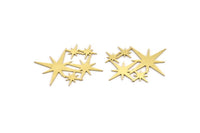 Brass Star Charm, 10 Raw Brass Star Shaped Charms, Charm Pendants, Connectors (25x32x0.60mm) A4023