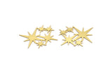 Brass Star Charm, 10 Raw Brass Star Shaped Charms, Charm Pendants, Connectors (25x32x0.60mm) A4023