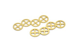 Brass Round Charm, 10 Raw Brass Round Charms, Findings (46x15x0.60mm) A4000