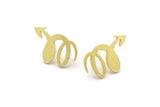 Brass Arrow Earring, 8 Raw Brass Arrow Stud Earrings (19x11x1mm) A3801