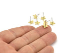 Pirinç Yıldız Küpe, 12 Ham Pirinç Yıldız Küpe (8x1mm) A3804
