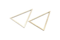 Silver Triangle Charm, 2 Antique Silver Plated Brass Triangle Rings, Charms (53x53x40mm) Bs-1307 H0131