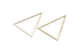 Silver Triangle Charm, 2 Antique Silver Plated Brass Triangle Rings, Charms (53x53x40mm) Bs-1307 H0131