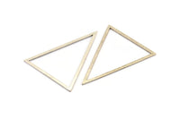 Silver Triangle Charm, 2 Antique Silver Plated Brass Triangle Rings, Charms (53x53x40mm) Bs-1307 H0131