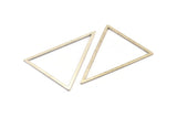 Silver Triangle Charm, 2 Antique Silver Plated Brass Triangle Rings, Charms (53x53x40mm) Bs-1307 H0131