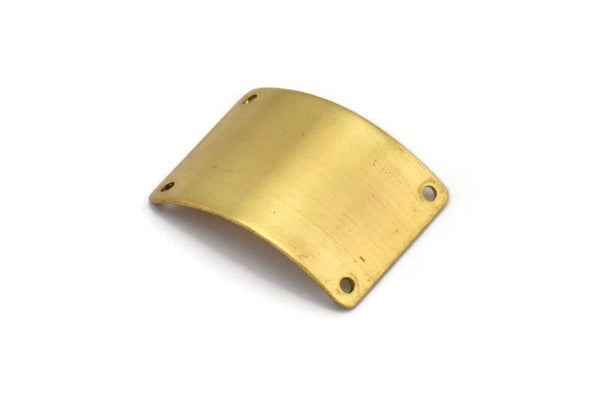 Brass Bracelet Blank, 6 Raw Brass Bracelet Blanks with 4 holes (28x20x0.60mm)  Brass 3020-4 b0051