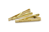 Brass Tie Clip, 4 Raw Brass Tie Bar Clip, Wedding Gift (55mm) A3806