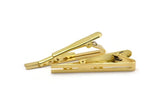 Brass Tie Clip, 4 Raw Brass Tie Bar Clip, Wedding Gift (55mm) A3806