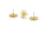 Brass Star Earring, 10 Raw Brass Star Shaped Stud Earrings (14x13x1mm) A4004