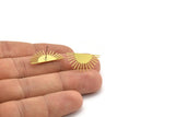 Brass Sun Earring, 8 Raw Brass Sun Shaped Stud Earrings (12x24x0.60mm) A3995