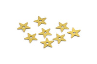 Brass Star Charm, 250 Raw Brass Tiny Star Connectors With 1 Hole, Earrings, Findings (8mm) A1179