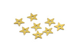 Brass Star Charm, 250 Raw Brass Tiny Star Connectors With 1 Hole, Earrings, Findings (8mm) A1179
