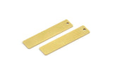 Brass Rectangle Bar, 10 Raw Brass Rectangle Charms 1 Hole, Necklace bars, Brass Pendants (32x7x0.80mm) A3985