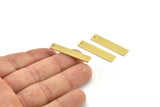Brass Rectangle Bar, 10 Raw Brass Rectangle Charms 1 Hole, Necklace bars, Brass Pendants (32x7x0.80mm) A3985
